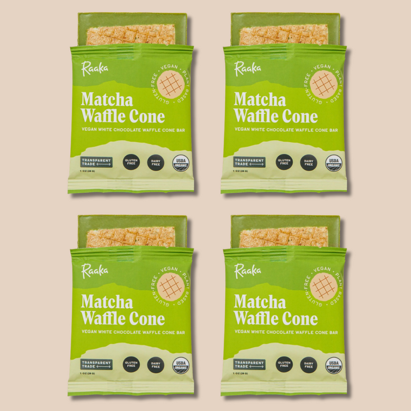Matcha White Chocolate Waffle Cone - Raaka Chocolate