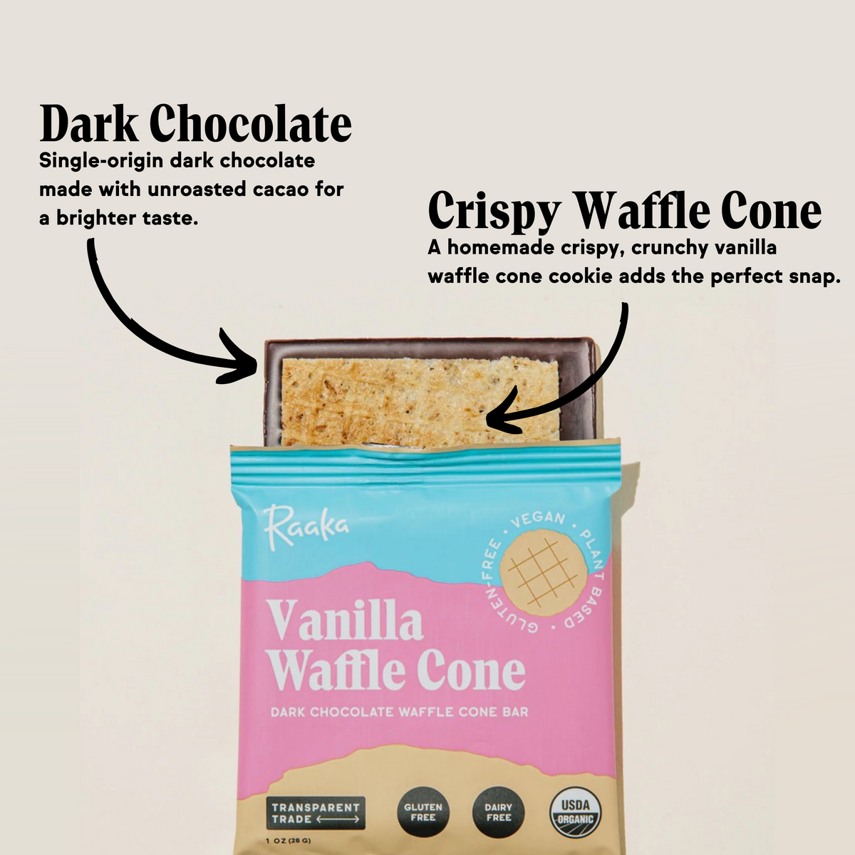 Waffle Cone Variety Box (Box of 10) Raaka Chocolate