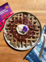 Cardamom Buckwheat Waffles with Chocolate Maca Sauce