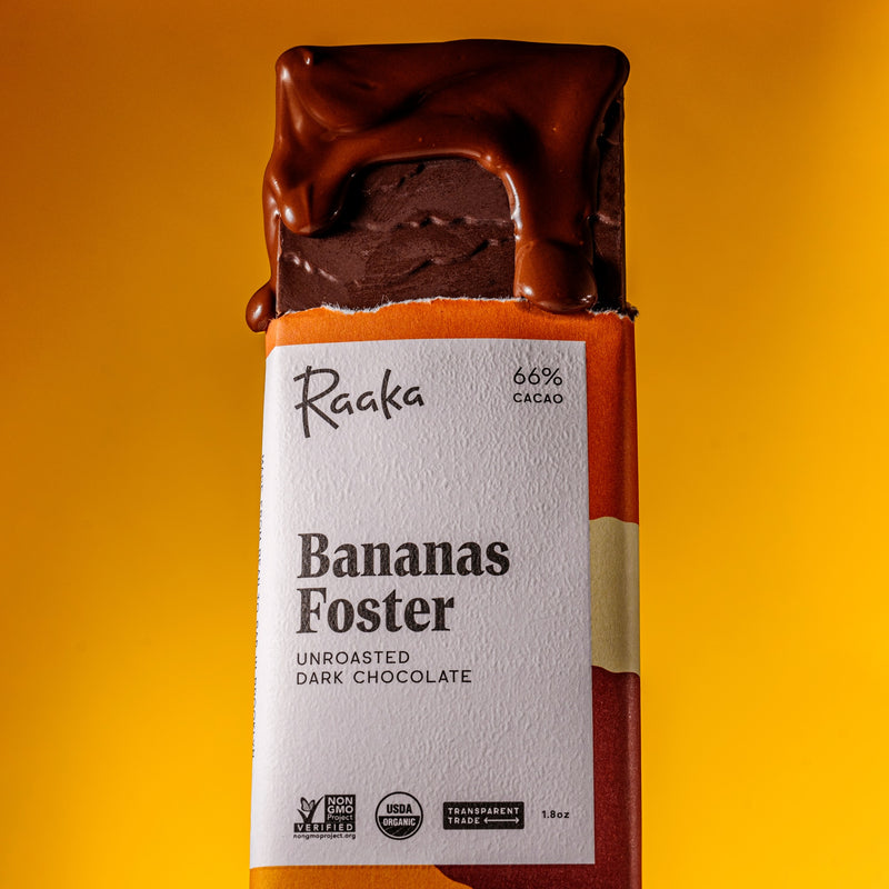 Bananas Foster dripping chocolate bar