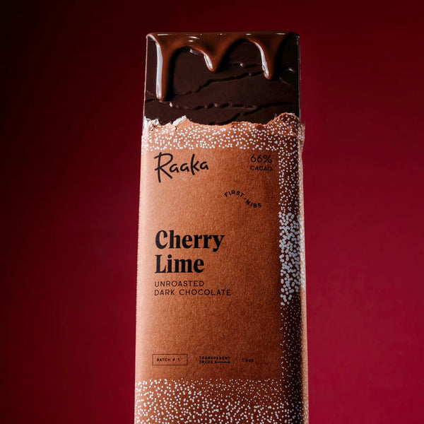 Cherry Lime Dark Chocolate Bar - Raaka Chocolate