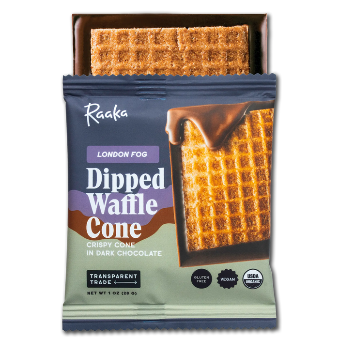 London Fog Dipped Waffle Cone - Raaka Chocolate