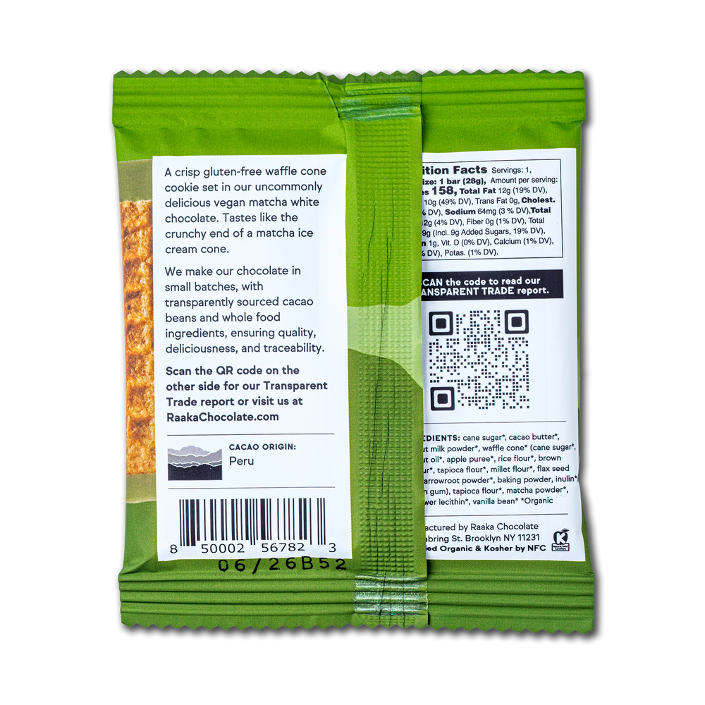 Choco Raka Matcha Waffle Cone – Raaka Chocolate