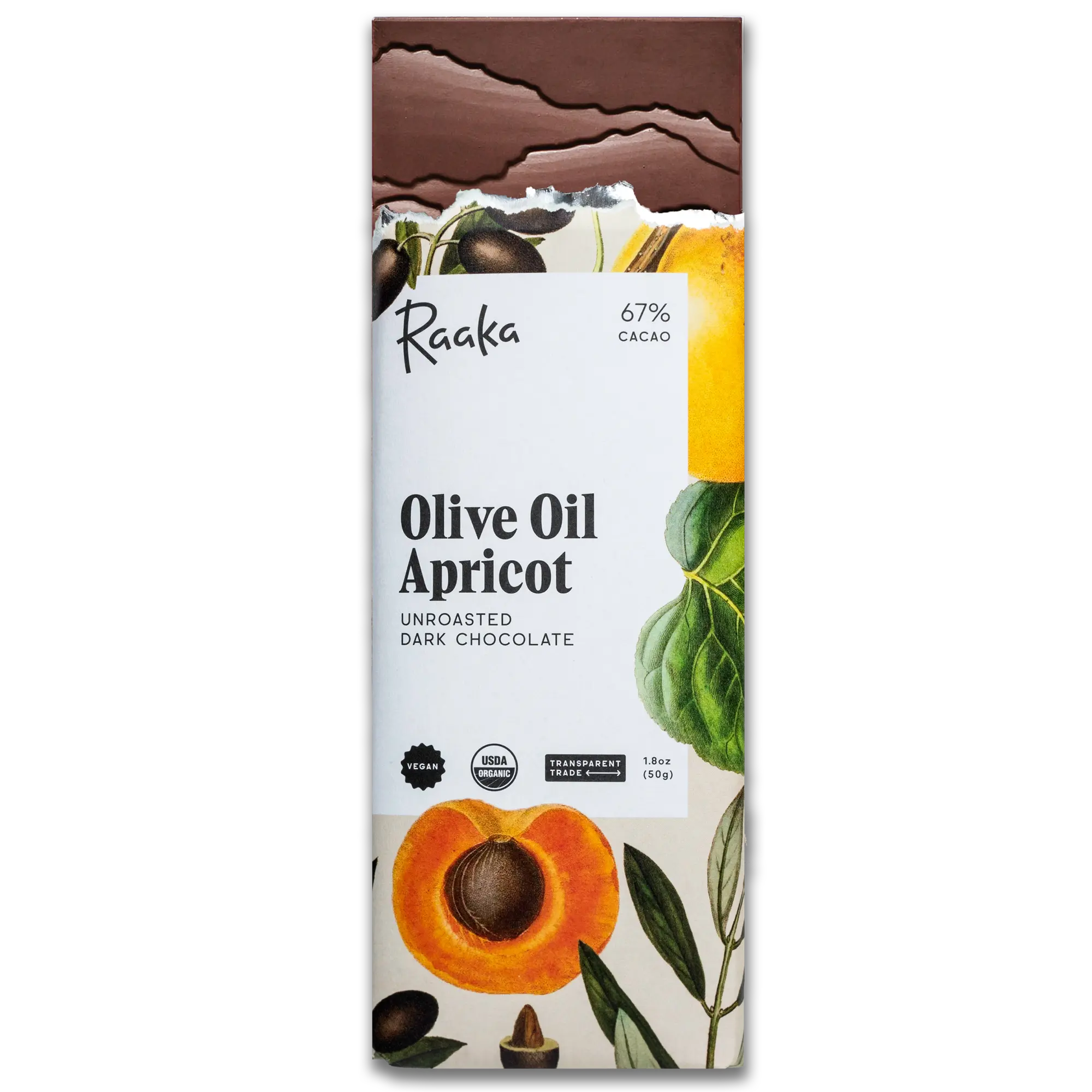 Olive Oil Apricot Organic Vegan Dark Chocolate | Raaka Chocolate