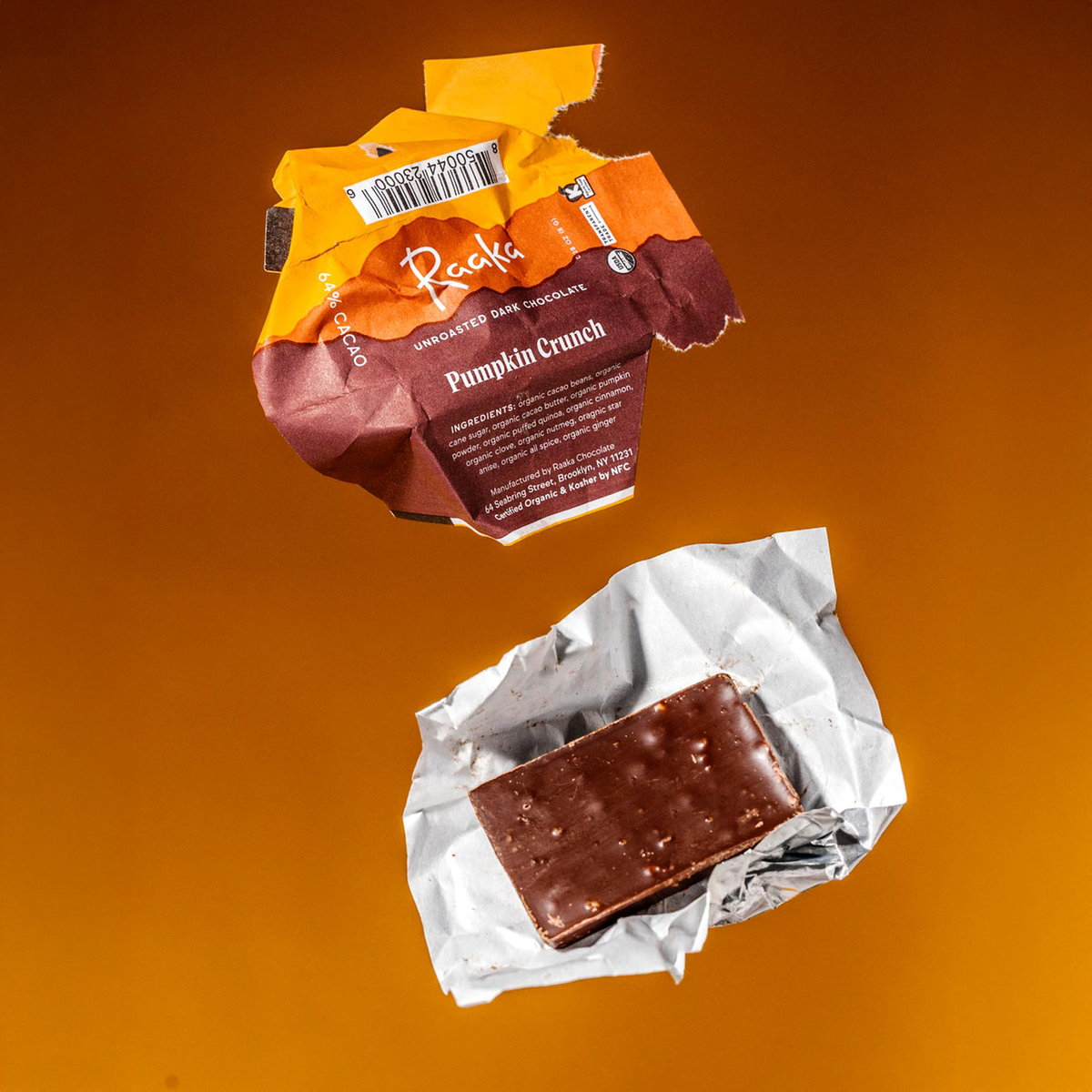 Pumpkin Crunch Minis - Organic Halloween Chocolate | Raaka Chocolate