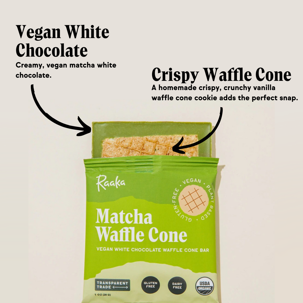 
                  
                    Matcha Gluten Free Waffle Cone Chocolate - Raaka Chocolate
                  
                