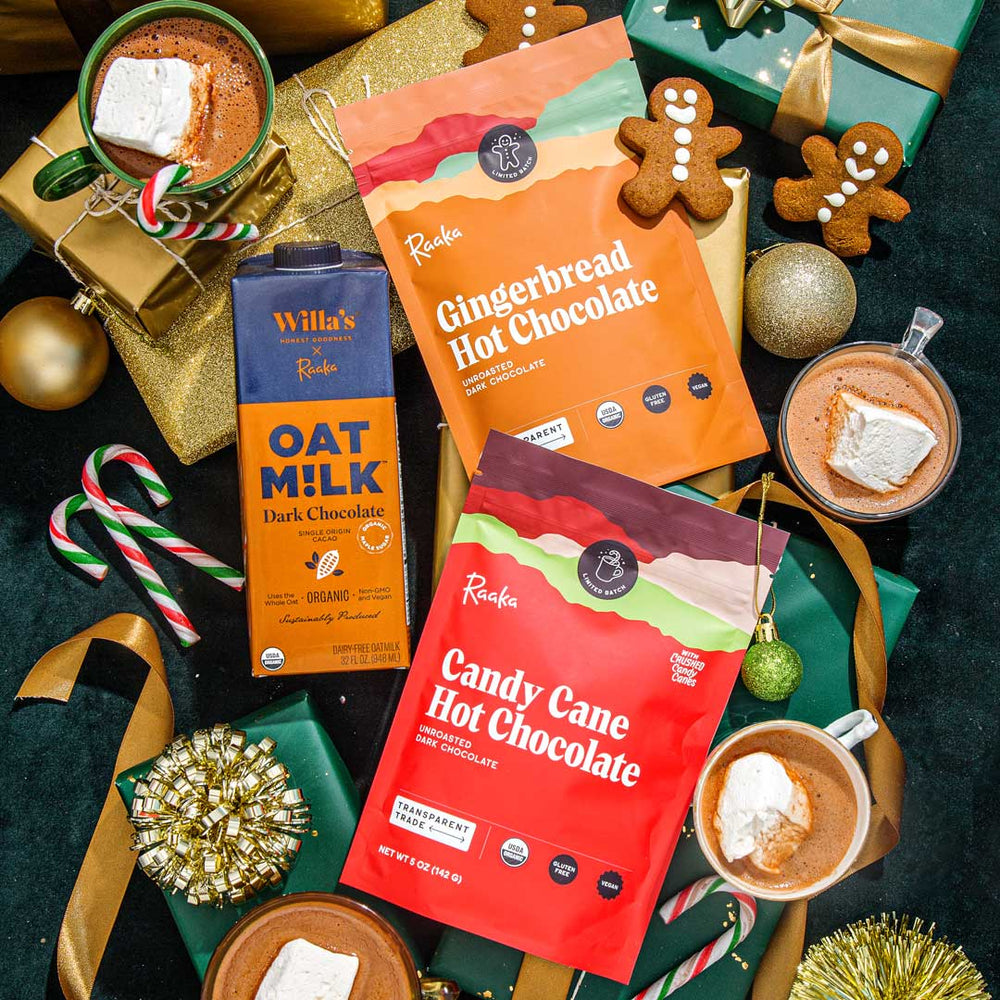 
                  
                    Holiday Hot Chocolate Oat Milk Bundle - Raaka Chocolate
                  
                