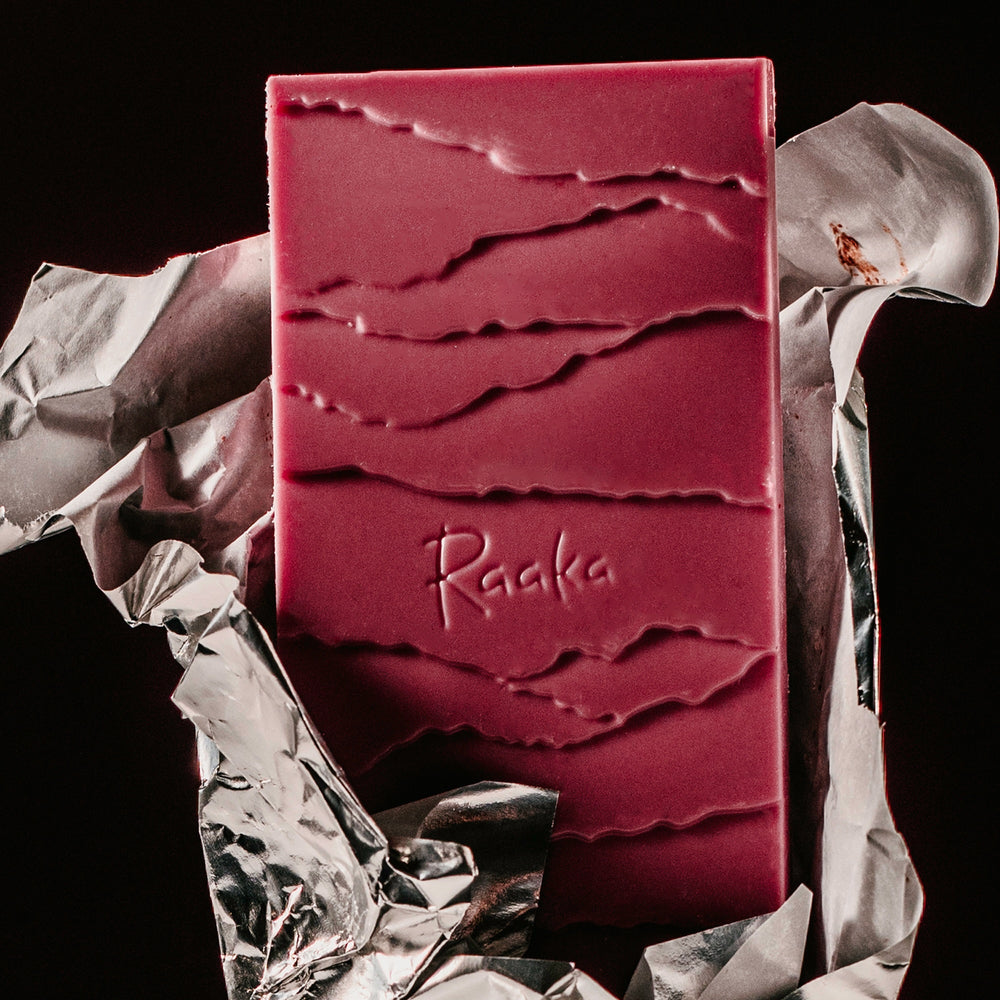 Cranberry Orange White Chocolate bar in foil wrapper