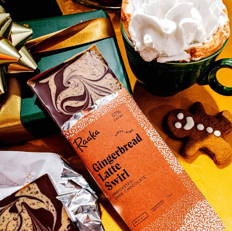 Gingerbread Latte Swirl - Raaka Chocolate