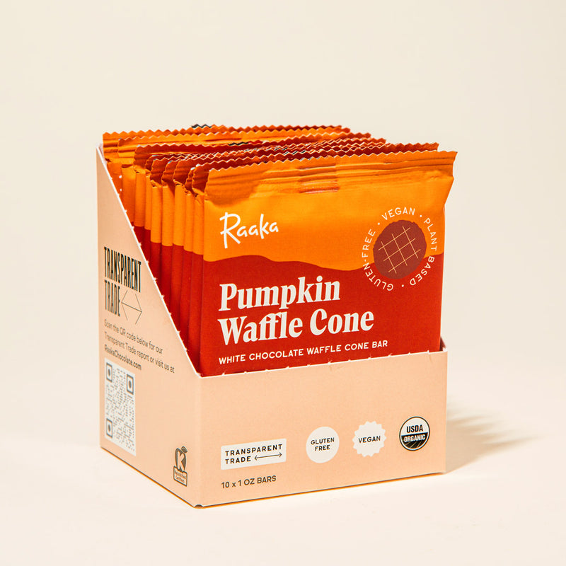 Pumpkin Waffle Cone (Box of 10) - Raaka Chocolate