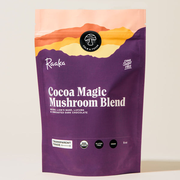Cocoa Magic Mushroom Blend - Adaptogenic Hot Chocolate Mix - Vegan Drinking Chocolate - Raaka Chocolate