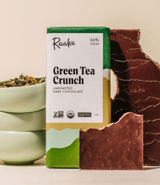 Green Tea Crunch Raaka Chocolate