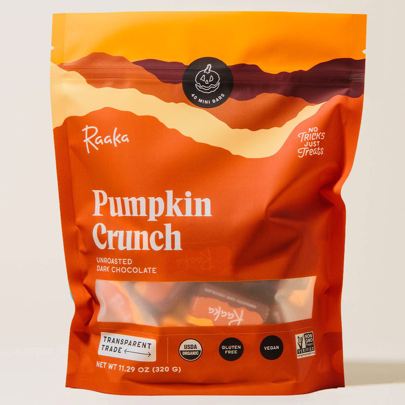 Pumpkin Crunch Minis Bag - Raaka Chocolate
