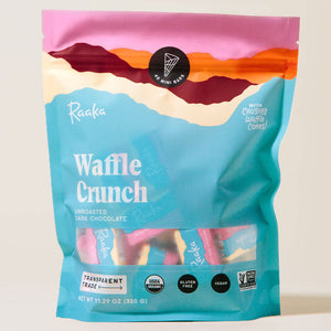 
                  
                    Waffle Crunch 40ct Bag - Unroasted Dark Chocolate - Raaka Chocolate
                  
                