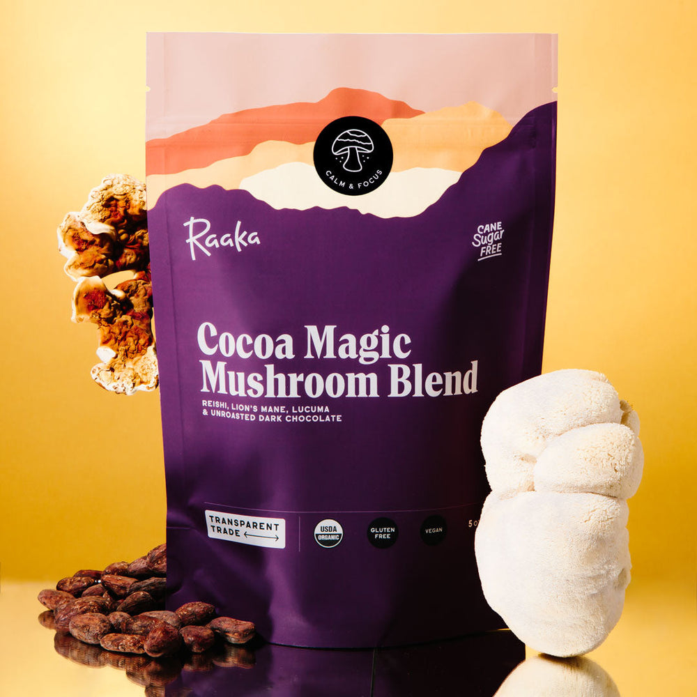 
                  
                    Cocoa Magic Mushroom Blend - Adaptogenic Hot Chocolate Mix - Vegan Drinking Chocolate - Raaka Chocolate
                  
                