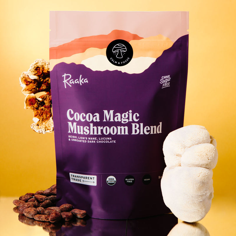 Cocoa Magic Mushroom Blend - Adaptogenic Hot Chocolate Mix - Vegan Drinking Chocolate - Raaka Chocolate