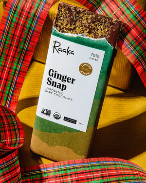 
                  
                    Ginger Snap - Limited Batch Holiday Gift Chocolate - Raaka Chocolate
                  
                