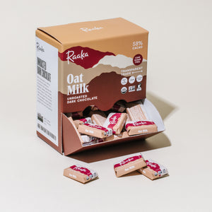 
                  
                    Oat Milk Minis (Box of 100) - Raaka Chocolate
                  
                