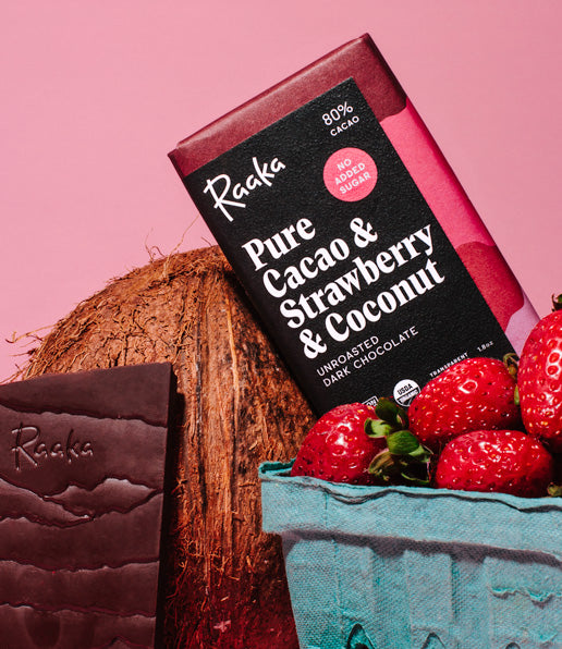 
                  
                    Pure Cacao & Strawberry & Coconut - Raaka Chocolate
                  
                