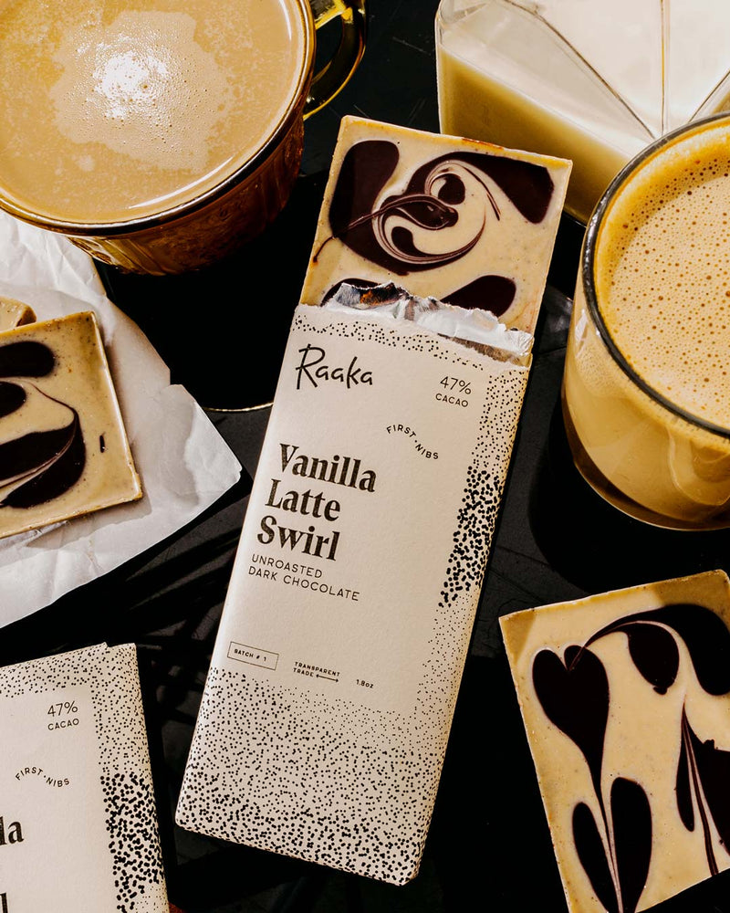 Vanilla Latte Swirl | Limited-Batch Dark Chocolate | Raaka Chocolate